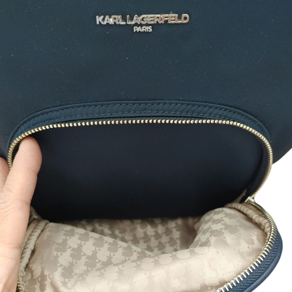 Karl Lagerfeld Navy Nylon Backpack - Picture 3 of 16
